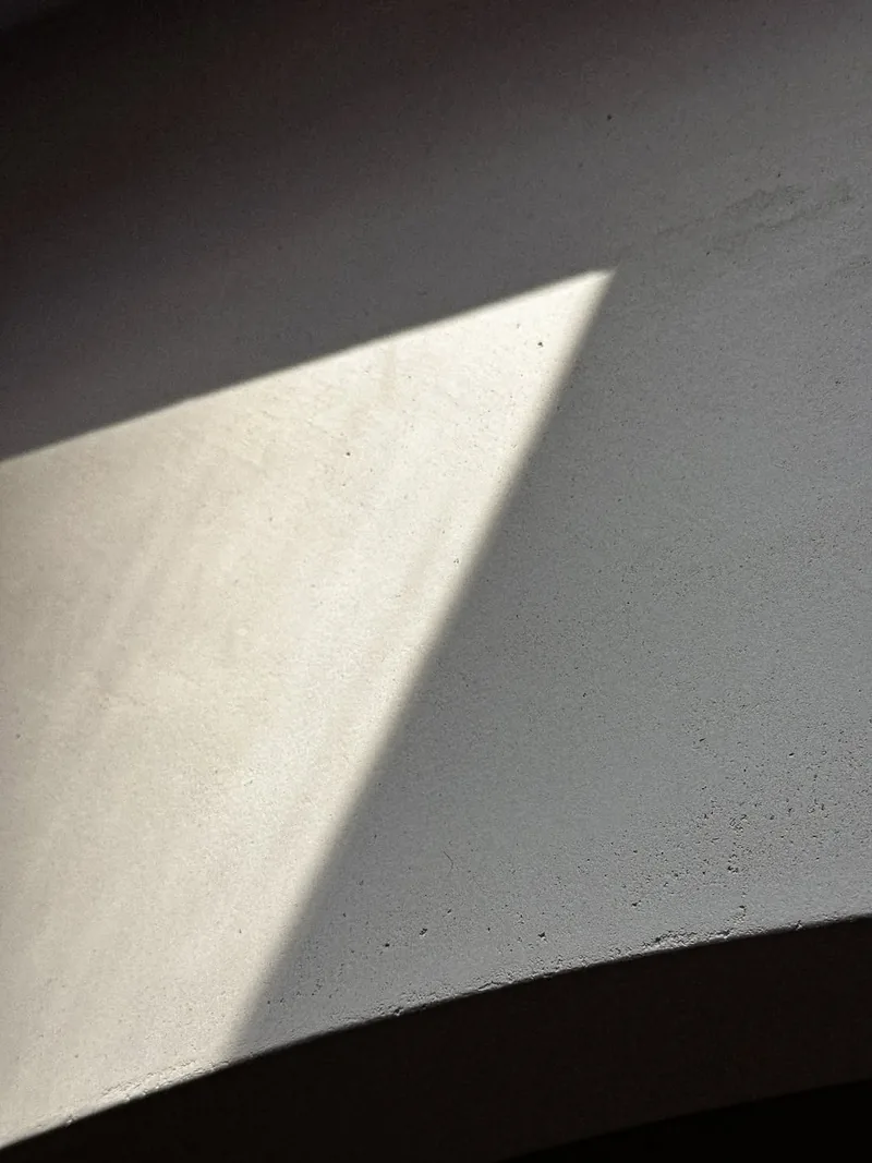 Sunlit microcement bathroom wall, Pepper Pike, Ohio