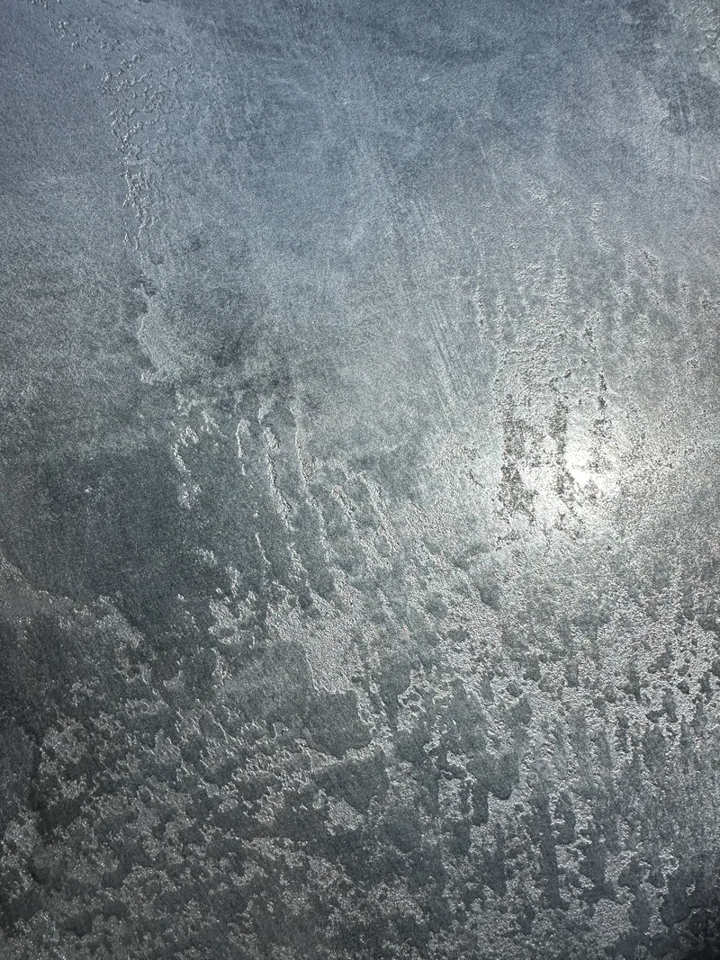 Silver metal plaster finish specimen